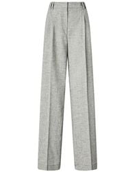 Pinko - Brescello Slub Trousers With Pressed Pleat Detail - Lyst