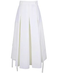 Akris - Belted Pleated Midi Skirt - Lyst