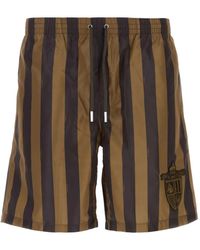 Fendi Double F Print Swim Shorts in Brown for Men | Lyst