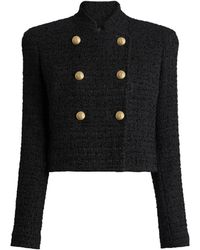 Balmain - Tweed Officer Jacket - Lyst