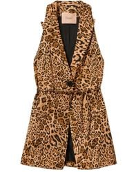 Twinset - Leopard-Print Belted Waistcoat - Lyst