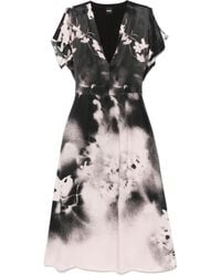 BOSS - Vestido midi con estampado floral - Lyst