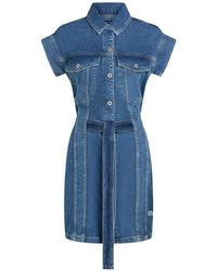 KARL LAGERFELD - Belted Mini Dress - Lyst