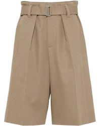 Brunello Cucinelli - Belted Tailored Bermuda Shorts - Lyst