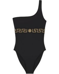Versace - Maillot De Bain Une Pièce Noir À Motif Greca - Lyst