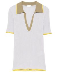 Roberto Collina - Ribbed-Knit Polo-Collar T-Shirt - Lyst