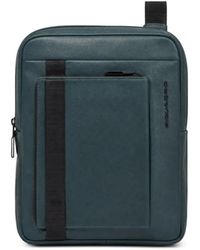 Piquadro - Logo-Embossed Messenger Bag - Lyst