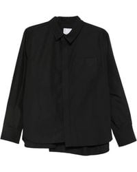 Sacai - Pleated-Panel Long-Sleeve Shirt - Lyst