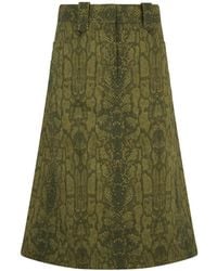 Alberta Ferretti - Snake-Print A-Line Skirt - Lyst