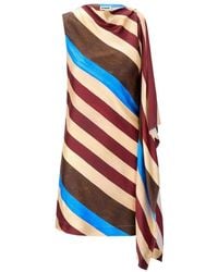 STAUD - Sabina Striped Silk Dress - Lyst