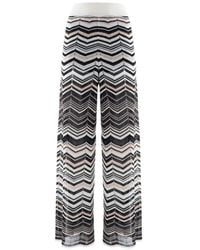 Nenette - Pantalon Palazzo Yova En Maille À Motif Zigzag - Lyst