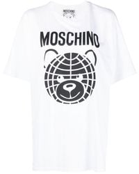 Moschino - T-shirt Met Teddybeerprint - Lyst