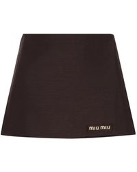 Miu Miu - Logo-Patch Wrap Skirt - Lyst