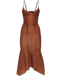 DSquared² - Robe Latex À Coupe Mi-Longue - Lyst