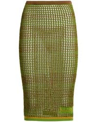 Marni - Open-Knit Cotton Midi Skirt - Lyst