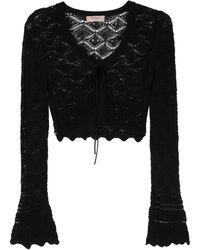 Twin Set - Open-knit Cropped Cardigan - Lyst