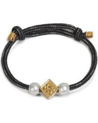 CASABLANCA - Pearl-Embellished Logo-Plaque Bracelet - Lyst