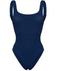 Hunza G - Low-back Textured Swimsuit - Lyst