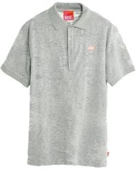 DIESEL - X Tinder Distressed-Effect Logo-Patch Polo Shirt - Lyst