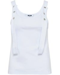 MSGM - Button-Detail Tank Top - Lyst