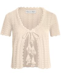Oscar de la Renta - Pointelle Weave Cardigan - Lyst