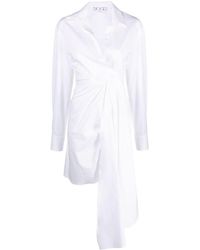 Off-White c/o Virgil Abloh - Draped Asymmetric Cotton-poplin Shirt Dress - Lyst