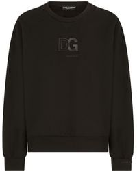 Dolce & Gabbana - 3d Dg Logo-patch Crew-neck Sweatshirt - Lyst
