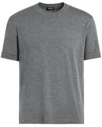 Zegna - T-shirt en laine à manches courtes - Lyst
