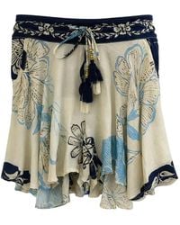 PAHIESA FORMENTERA - Floral-Print Tassel-Detail Shorts - Lyst