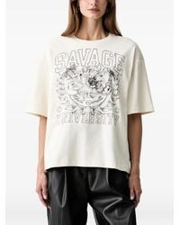 Just Cavalli - Graphic-Print Drop-Shoulder T-Shirt - Lyst