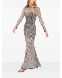 JBQ - Robe En Résille À Ornements En Cristal - Lyst