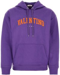 Valentino Garavani - Logo-Print Cotton Hoodie - Lyst
