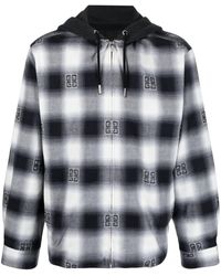 Givenchy - Check-pattern Oversize Hooded Shirt Jacket - Lyst