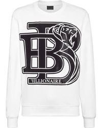 Billionaire - Logo-Print Cotton Sweatshirt - Lyst
