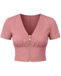 Patrizia Pepe - Zip-Up Bow-Detail Top - Lyst