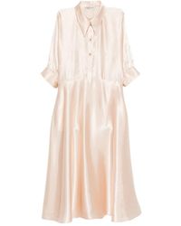 Alberta Ferretti - Satin Midi Dress - Lyst