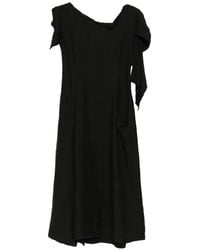 Yohji Yamamoto - Asymmetric Draped Midi Dress - Lyst