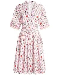 Genny - Floral V-Neck Mini Dress - Lyst
