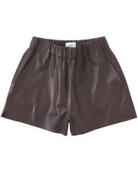 Closed - Elasticated-Waist Leather Shorts - Lyst