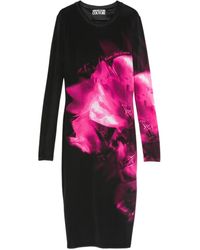 Versace Jeans Couture - Floral-Print Long-Sleeve Midi Dress - Lyst