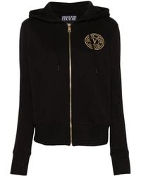 Versace Jeans Couture - Zip-Up Sweatshirt With Embroidered Logo - Lyst