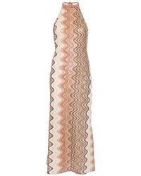 MC2 Saint Barth - Zigzag-Print Halterneck Maxi Dress - Lyst