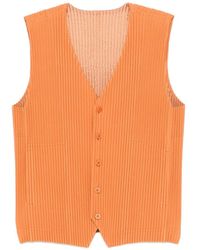 Homme Plissé Issey Miyake - Plissé-Effect V-Neck Sweater - Lyst