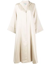 BERNADETTE Satin Oversized Coat - Natural