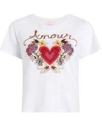 Cinq À Sept - Amour Heart-Embellished T-Shirt - Lyst