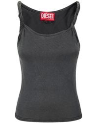 DIESEL 'T-Zelie' Tank Top in Black | Lyst