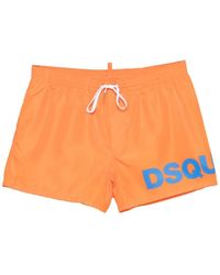 DSquared² - Logo Drawstring-Waistband Swim Shorts - Lyst