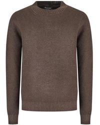 AROVESCIO - Ribbed-Trim Crew-Neck Sweater - Lyst