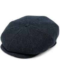 Gran Sasso - Herringbone-Pattern Wool Flat Beret - Lyst
