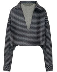 ELEH - Check-Pattern Layered-Detail Top - Lyst